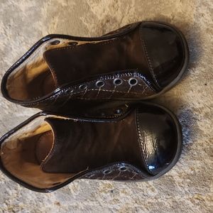 Trussardi baby boots leather sz 22 brown